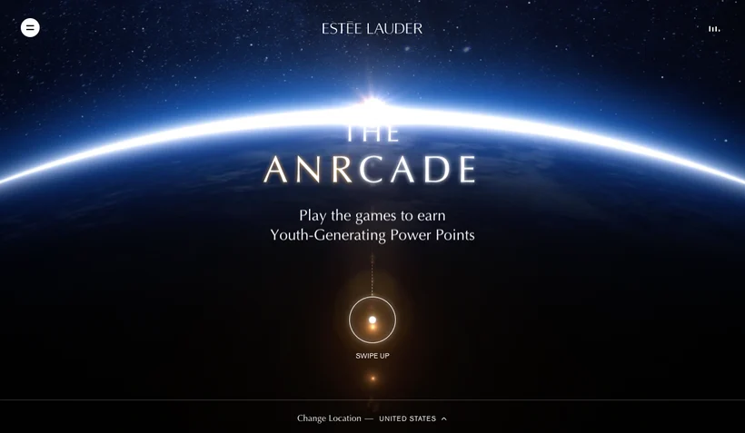 Thiết kế web Estee Lauder's ANRCADE Game
