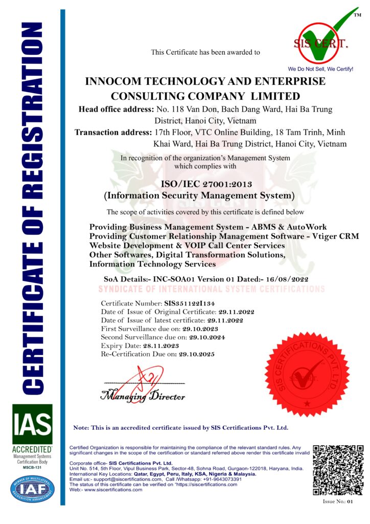 Công ty Công nghệ và Tư vấn Doanh nghiệp INNOCOM