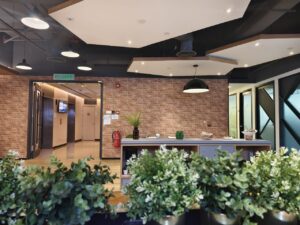Không gian làm việc với nhiều cây xanh của doanh nghiệp Innocom