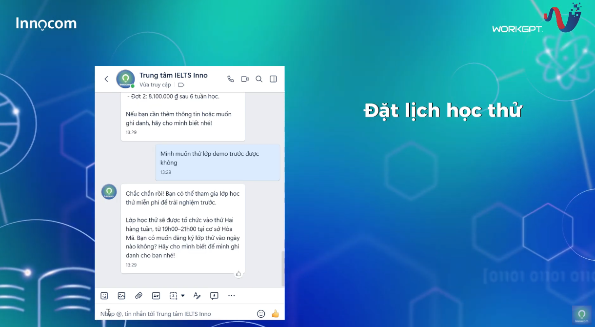 Tự động đặt lịch học thử
