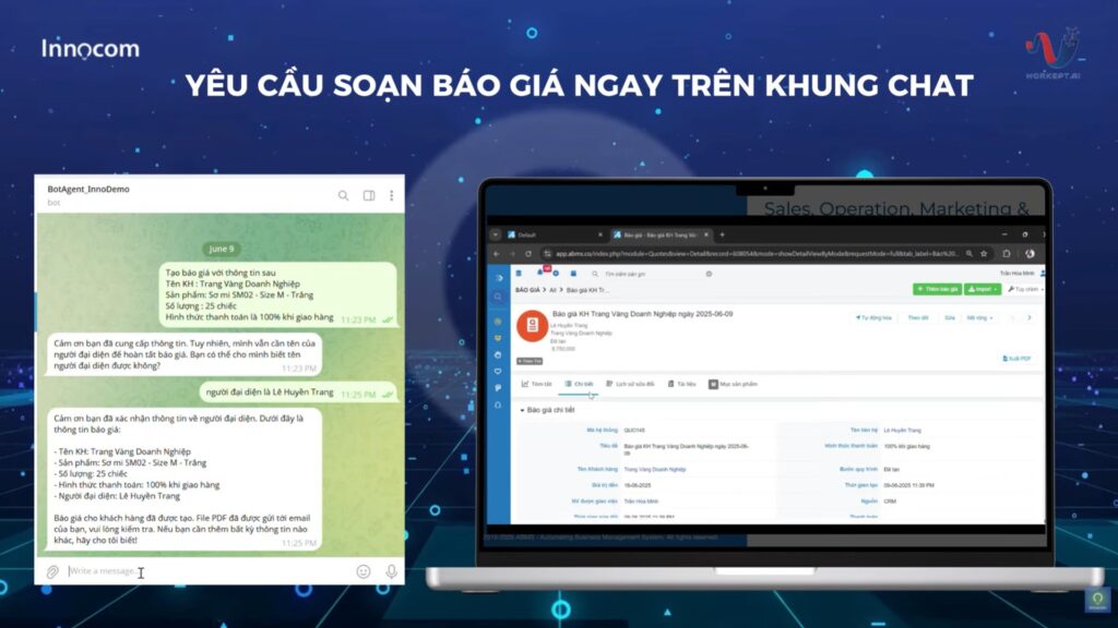 Demo tính năng Sales Admin với Chatbot AI