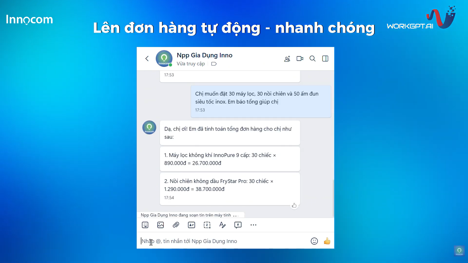 WorkGPT Chatbot AI tự động lên đơn hàng nhanh chóng