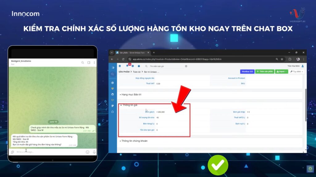 Demo tính năng Sales Admin với Chatbot AI
