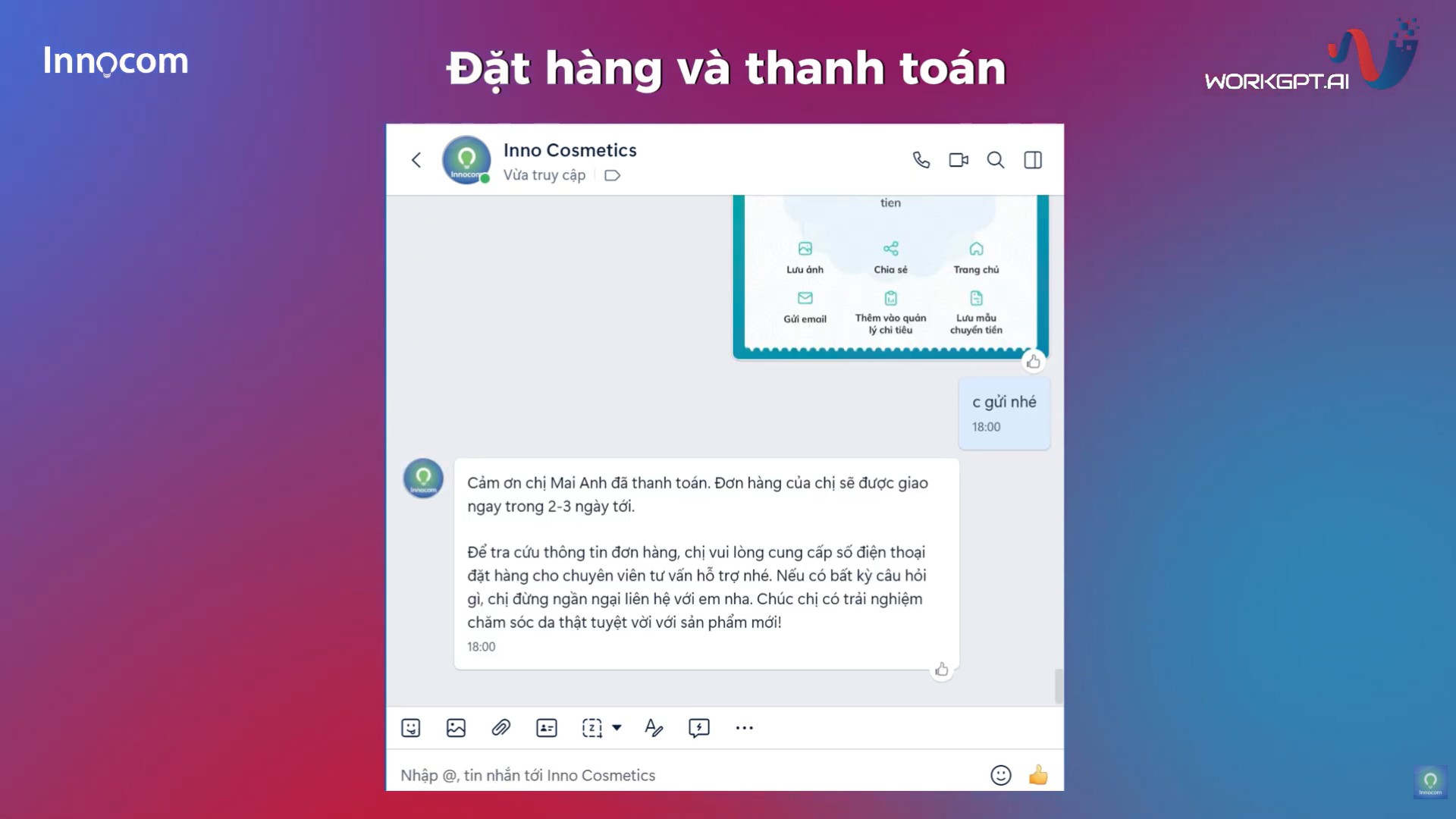 WorkGPT Chatbot AI tự động đặt hàng và thanh toán