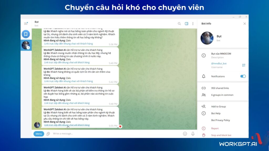 Ứng dụng Chatbot AI chăm sóc khách hàng cho công ty du học
