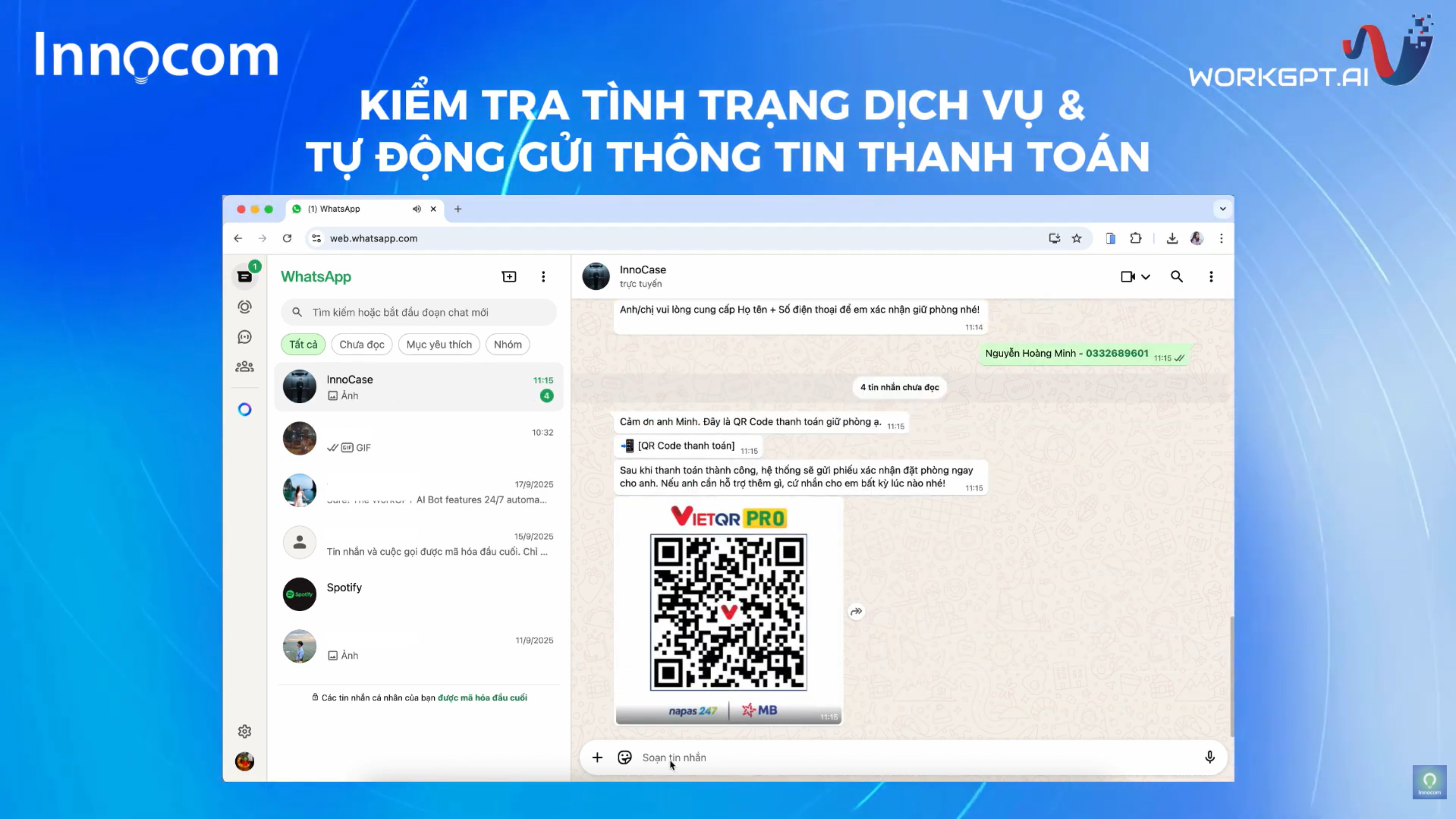 WhatsappBot tự động gửi thông tin thanh toán