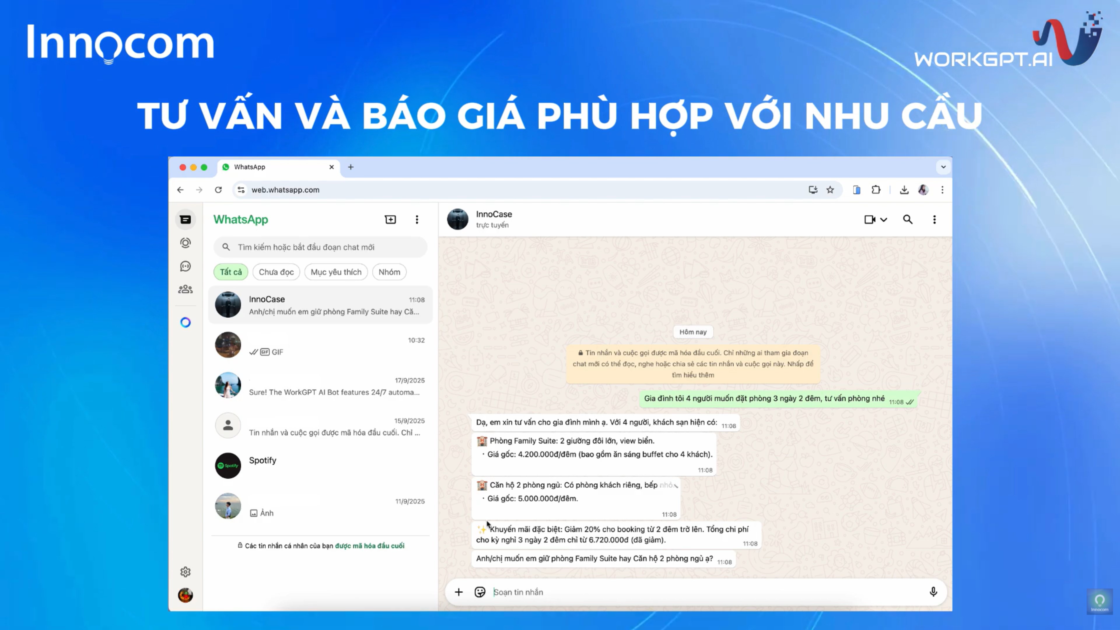 WorkGPT Whatsappbot tư vấn và báo giá theo yêu cầu