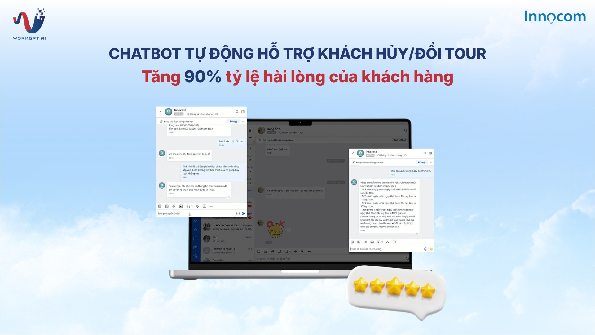 Chatbot tự động hỗ trợ khách hủy/đổi tour