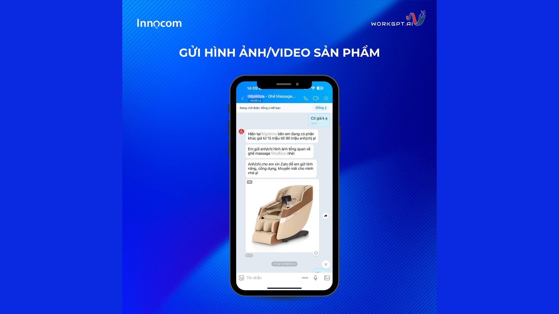 Chatbot AI gửi hình ảnh và video sản phẩm