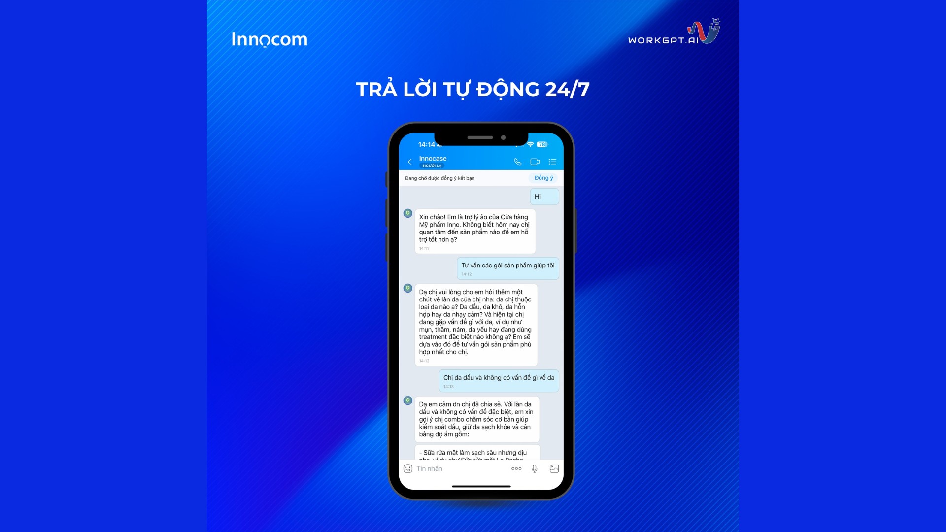 Chatbot trả lời tự động 24/7