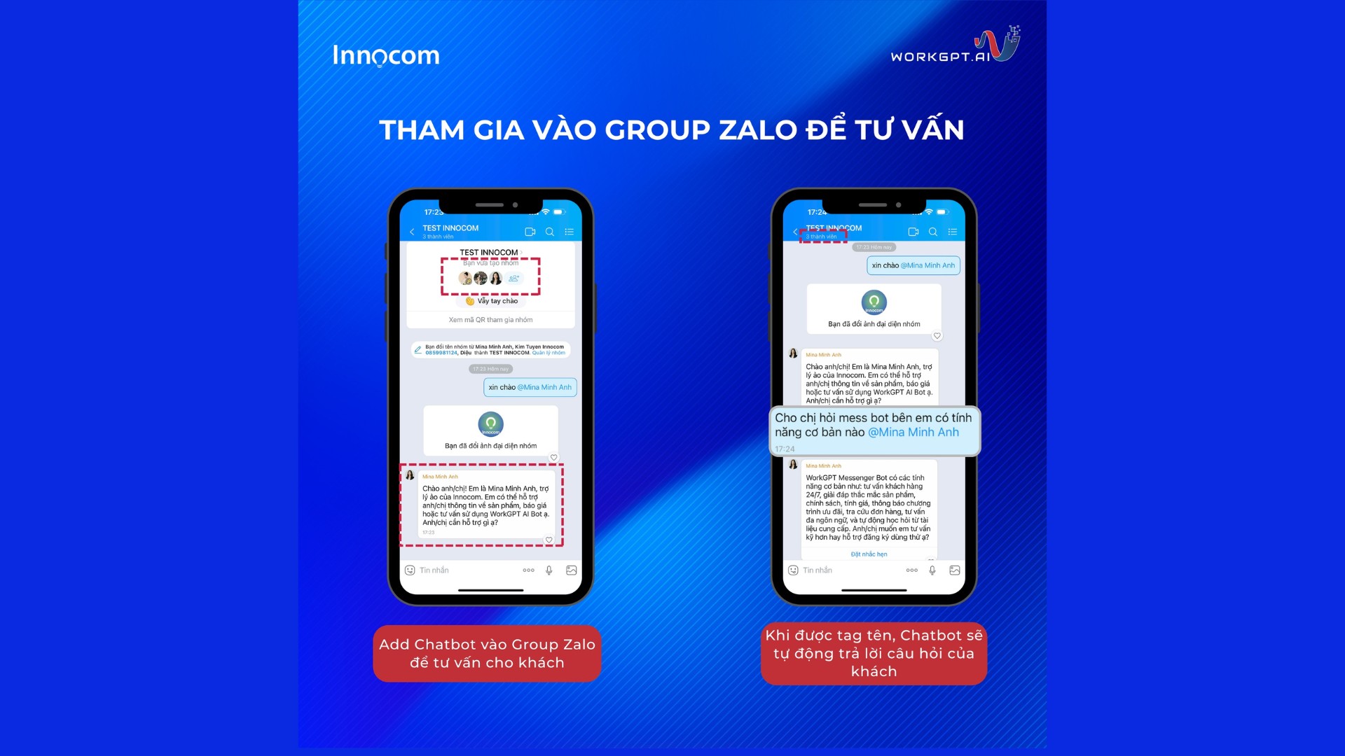 Zalobot tham gia vào group tư vấn