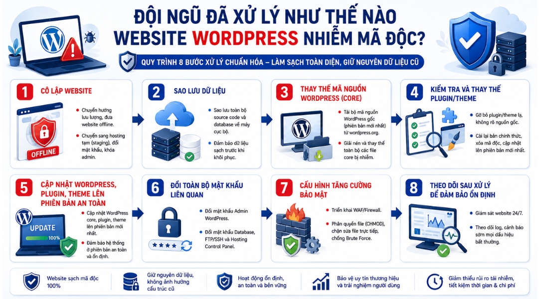 Quy trình xử lý website WordPress nhiễm mã độc của Innocom