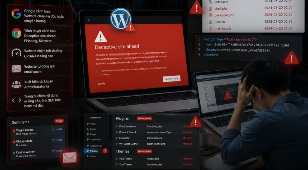 Website WordPress bị nhiễm mã độc