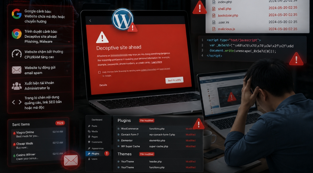 Website WordPress bị nhiễm mã độc